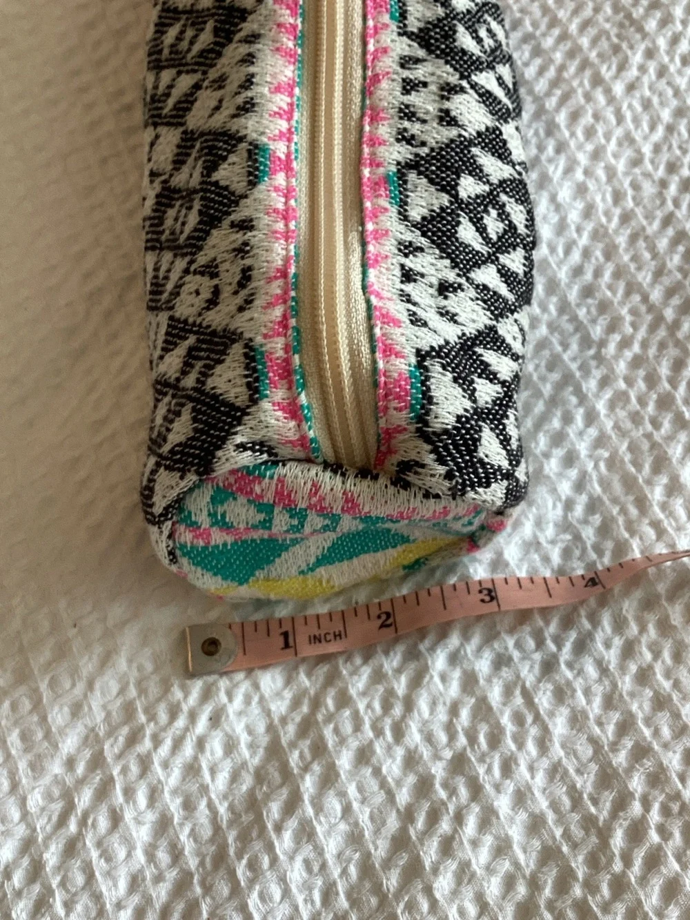 lovestitch Teal Pink Black Patterned Wristlet Cosmetic‎ Pouch